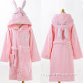 Rabbit Cartoon Design 100% coton Terry Kids Bathrobe